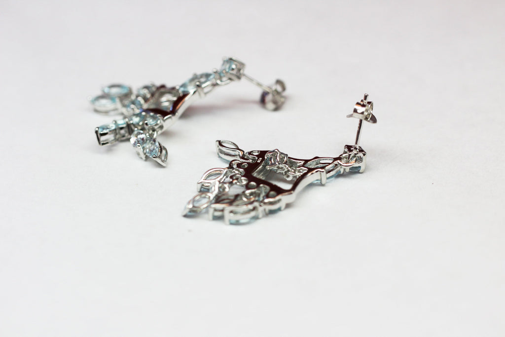 Edle 6,95 Carat Blautopas Ohrstecker 925 Silber sky blue Topas Ohrhanger