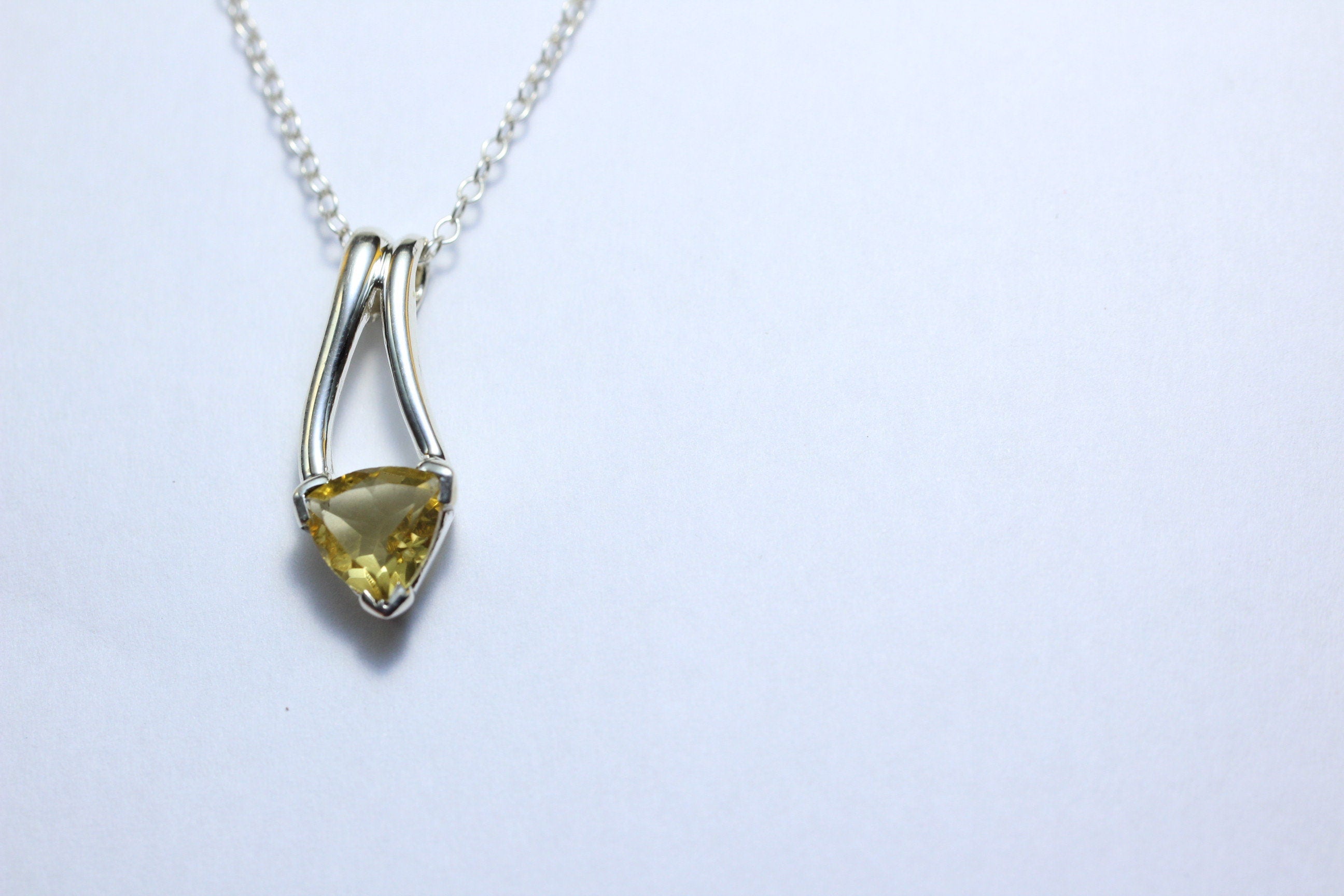 Edler 1,3 Carat Citrin Anhanger 925 Silber gelber Edelstein