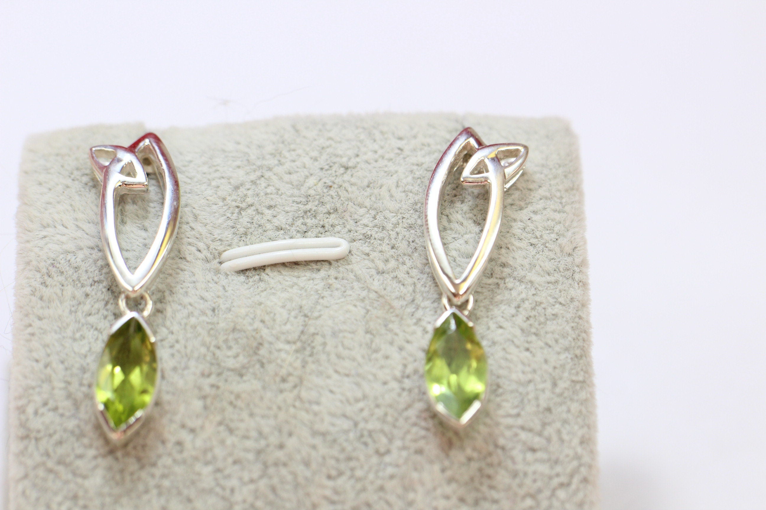 Edle 2,9 Carat Peridot Ohrstecker 925 Silber Ohrstecker Olivin Schmuck Top
