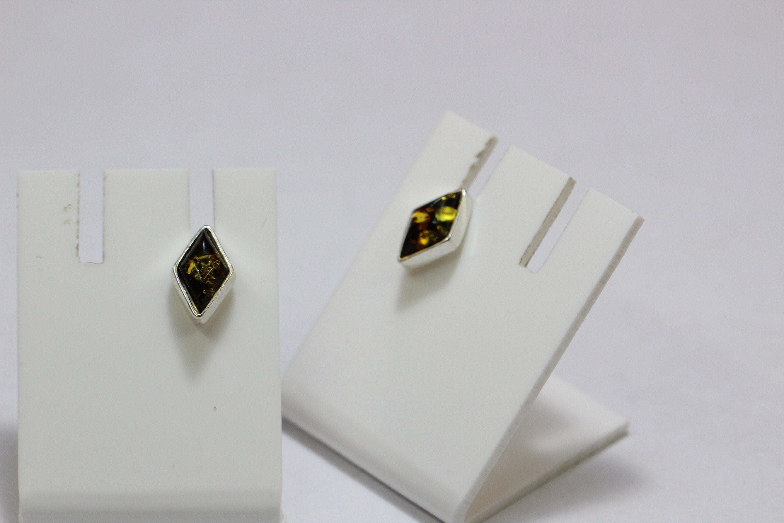 Edler Bernstein Ohrstecker Unisex 925 Silber Ohrschmuck Bernsten aus Litauen