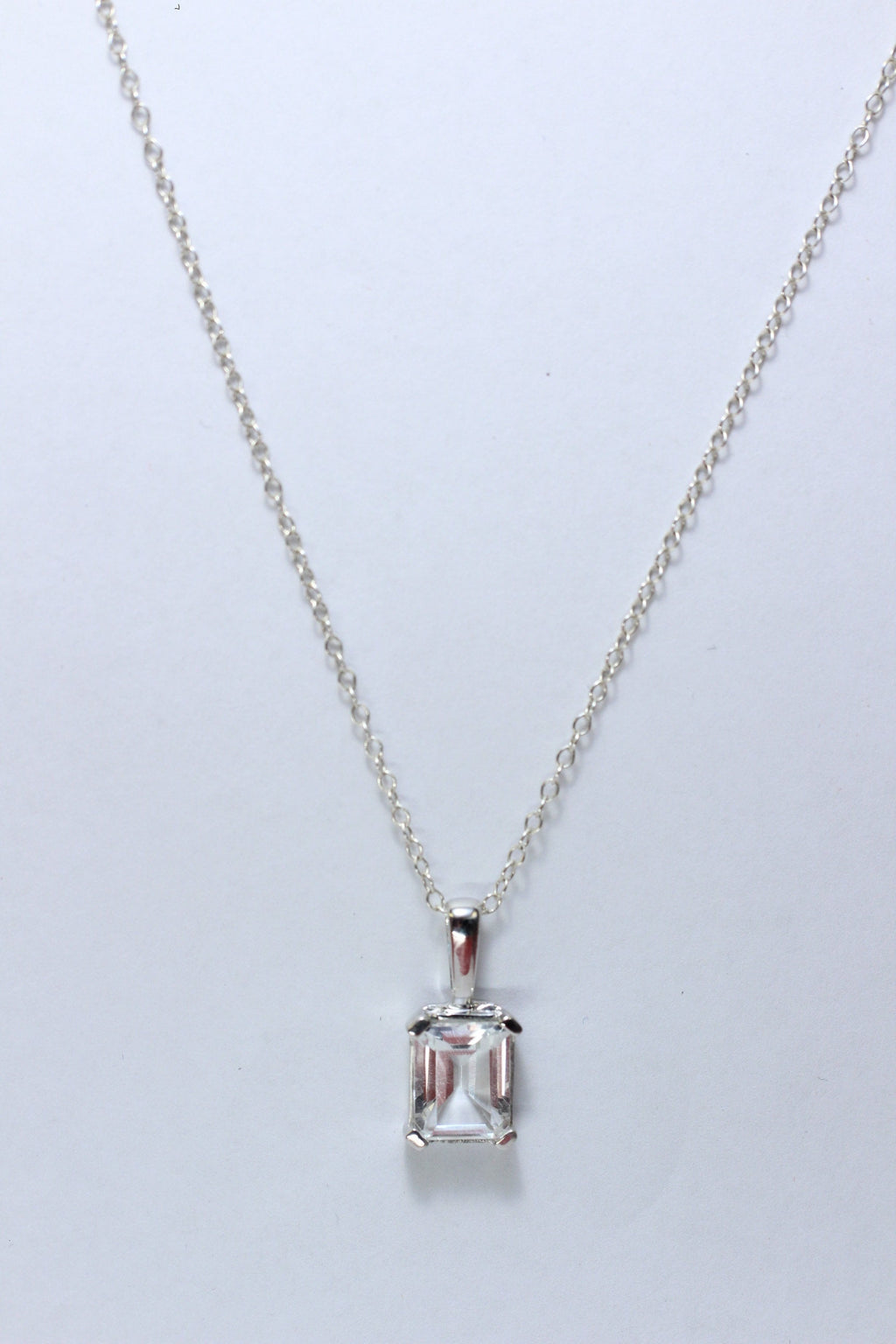Edler 3,39 Carat weisstopas Anhanger 925 Silber Collier Kette Edelsteinanhanger