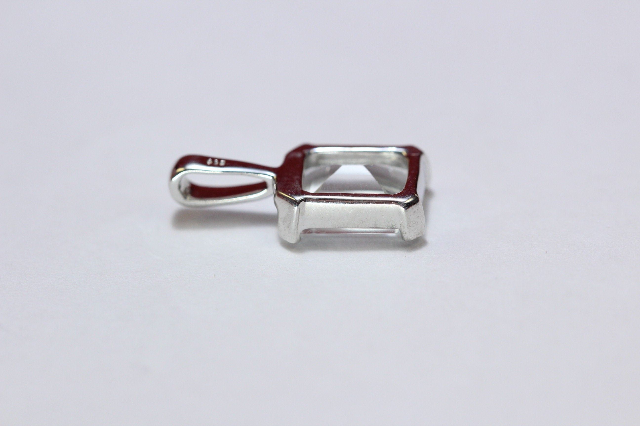 Edler 3,39 Carat weisstopas Anhanger 925 Silber Collier Kette Edelsteinanhanger