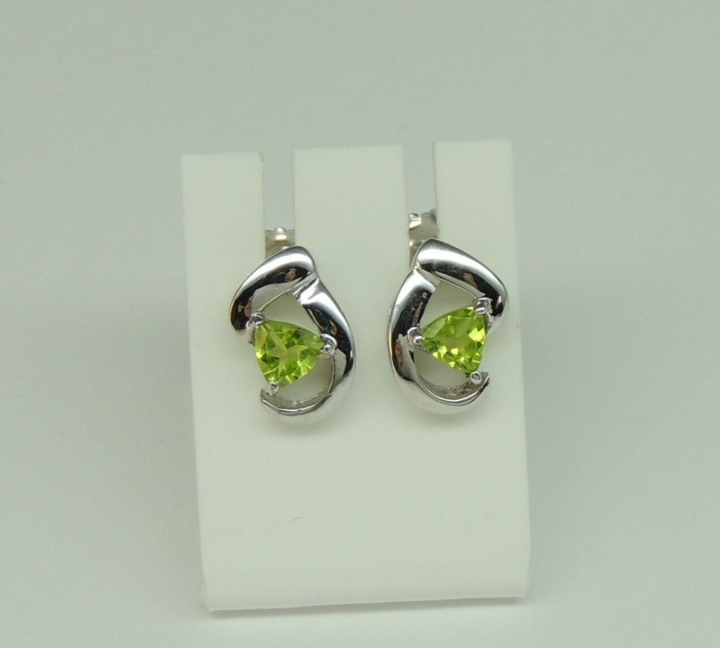 Edle groae 2,0 Carat Peridot Ohrstecker 925 Silber Ohrring Ohrschmuck