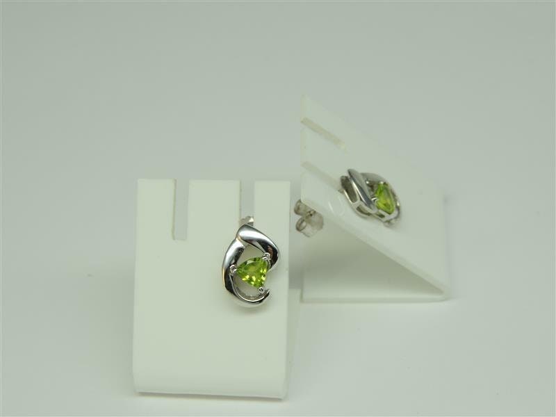 Edle groae 2,0 Carat Peridot Ohrstecker 925 Silber Ohrring Ohrschmuck