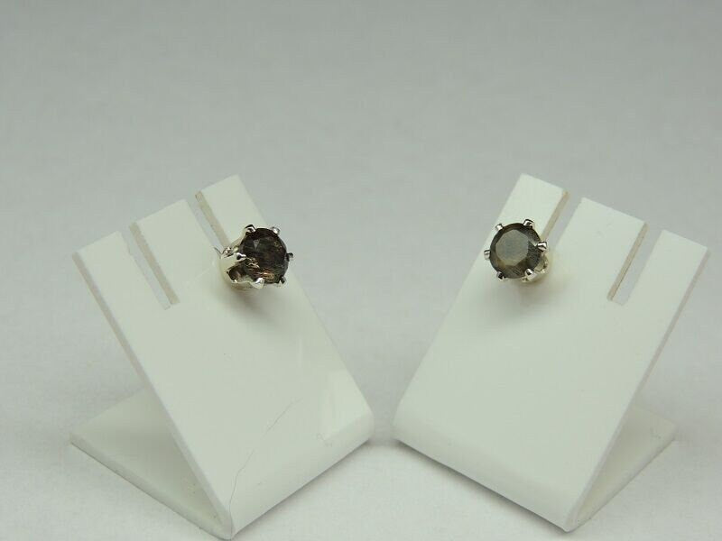 Edler 1,72 Carat schwarzer Mondstein Ohrstecker 925 Silber Ohrring aus Madagaska