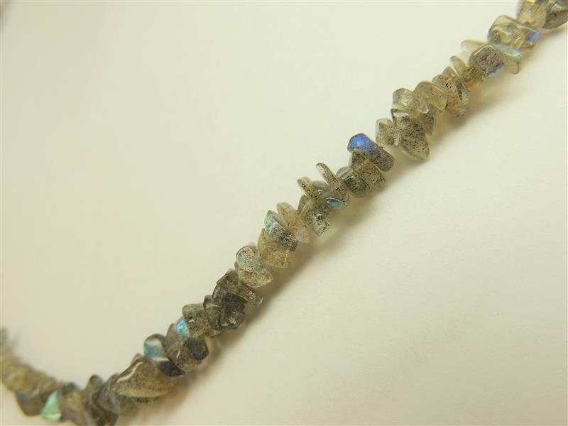 61,25 Carat funkelndes Labradorit Collier Splitterkette 925 Silber bis ca 47,5