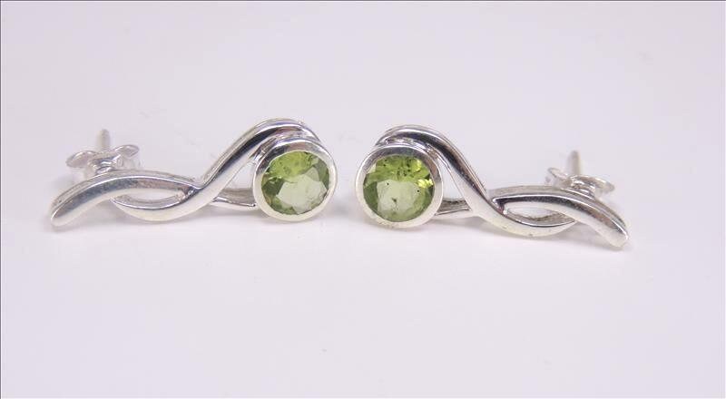 Edle 2,24 Carat Peridot Ohrstecker, Ohrschmuck, 925 Sterling Silber