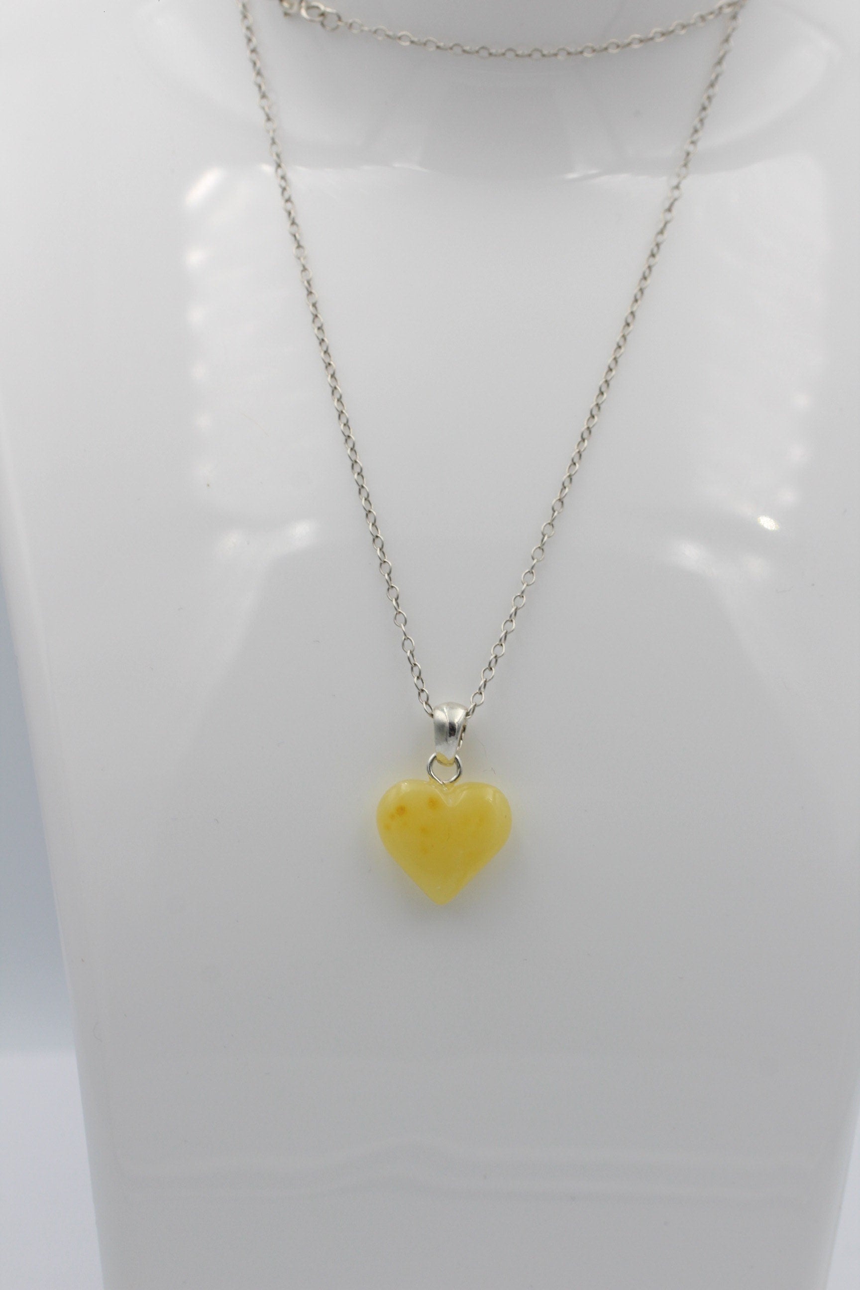 Bernstein Herz 925 Silber Anhänger Collieranhänger Herz aus Bernstein Schmuck