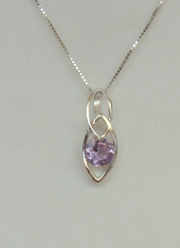 Amethyst Kettenanhänger Silber 925  0,42 ct Edelstein  Modernes Design
