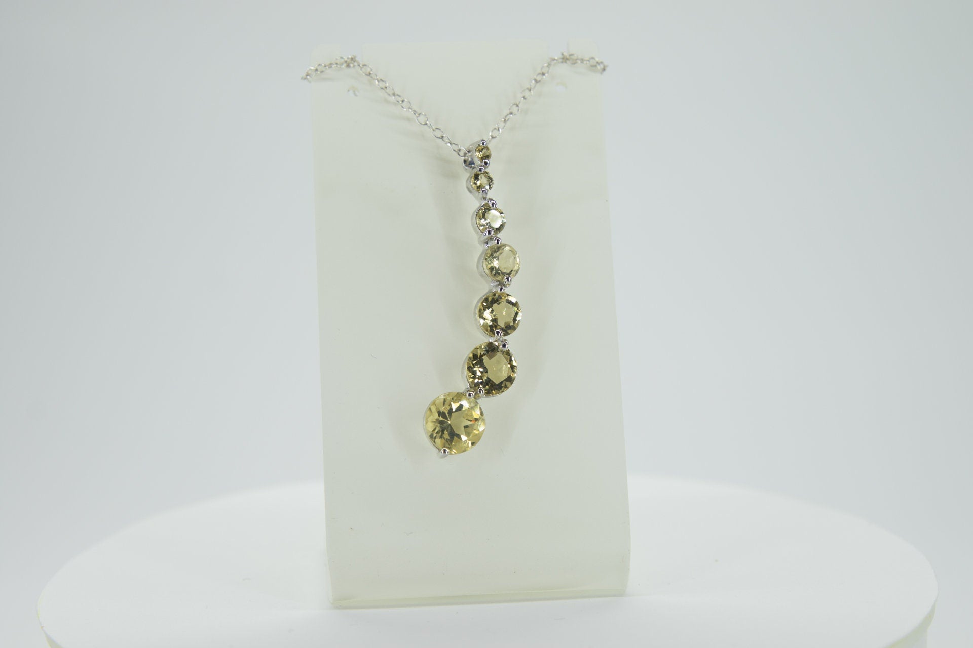 Edler 4,65 Carat Citrin  Anhanger 925 Silber Collier Kette ZitrinTop Edelstein