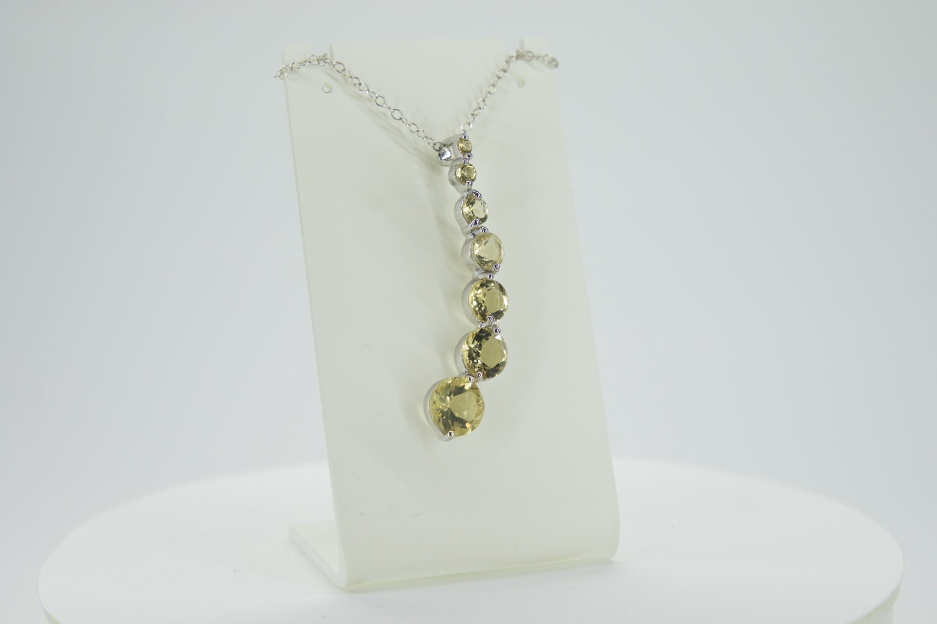 Edler 4,65 Carat Citrin  Anhanger 925 Silber Collier Kette ZitrinTop Edelstein