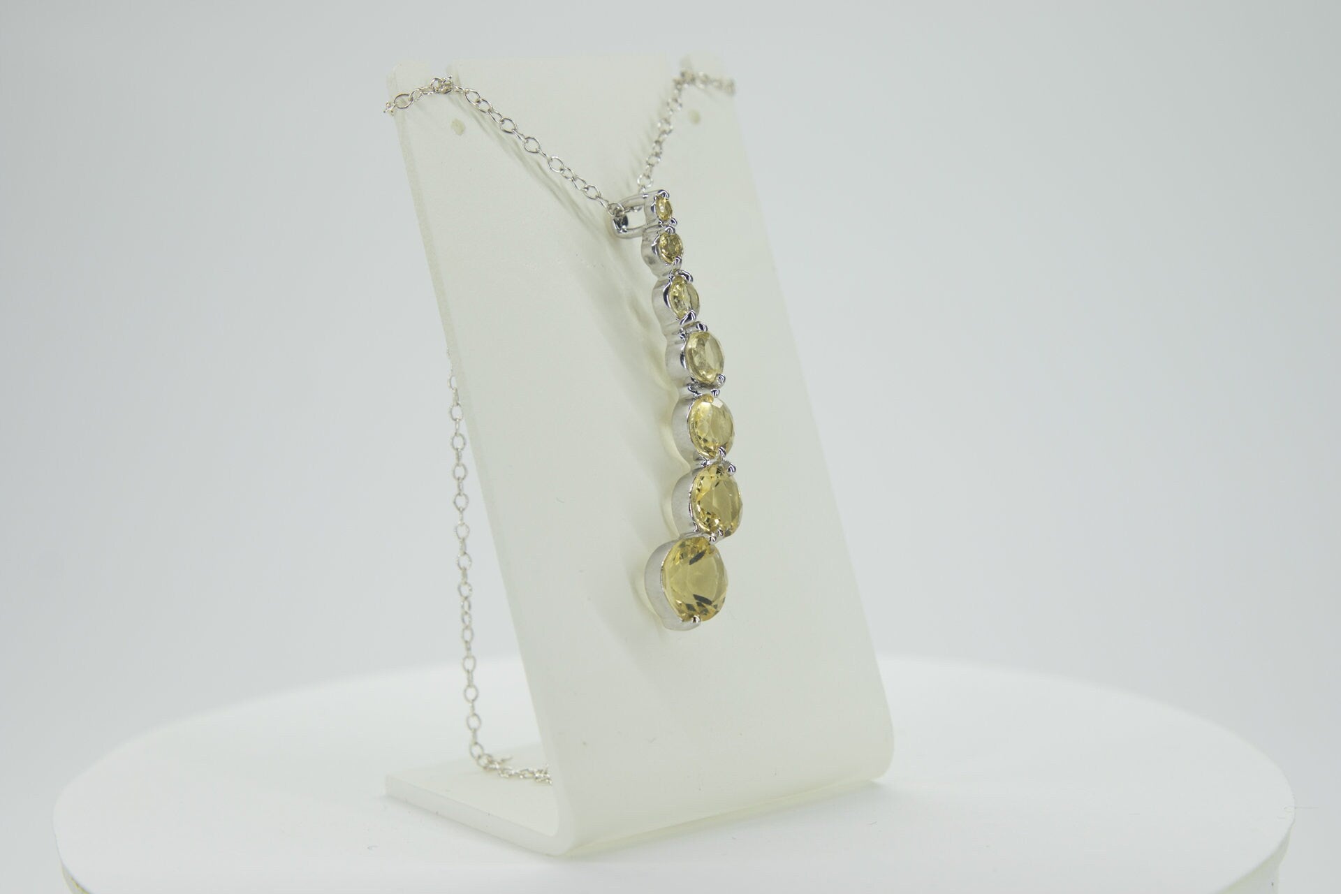 Edler 4,65 Carat Citrin  Anhanger 925 Silber Collier Kette ZitrinTop Edelstein