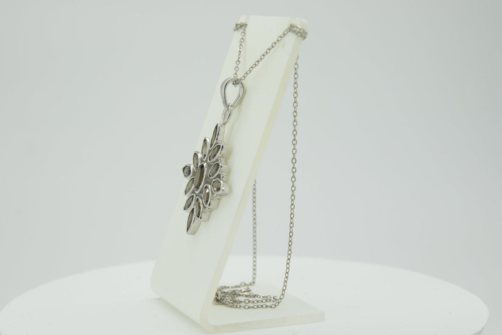 3,7 Carat Rauchquarz Anhanger 925 Silber Collier Kette Rauchtopas Anhanger
