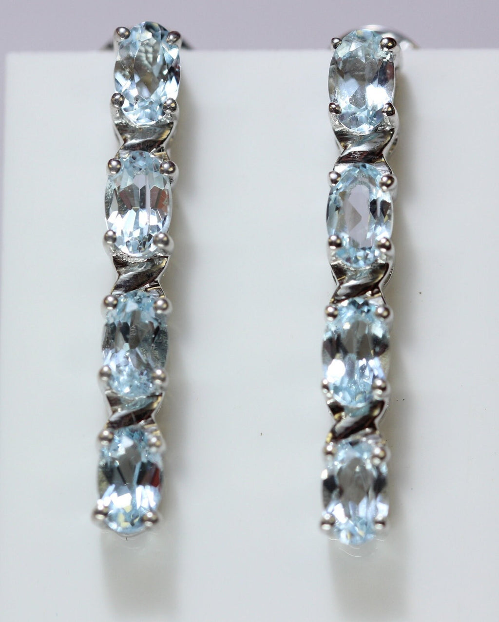 Edle 1,95 Carat Blautopas  Ohrstecker 925 Silber Ohrschmuck himmelblauer Topas