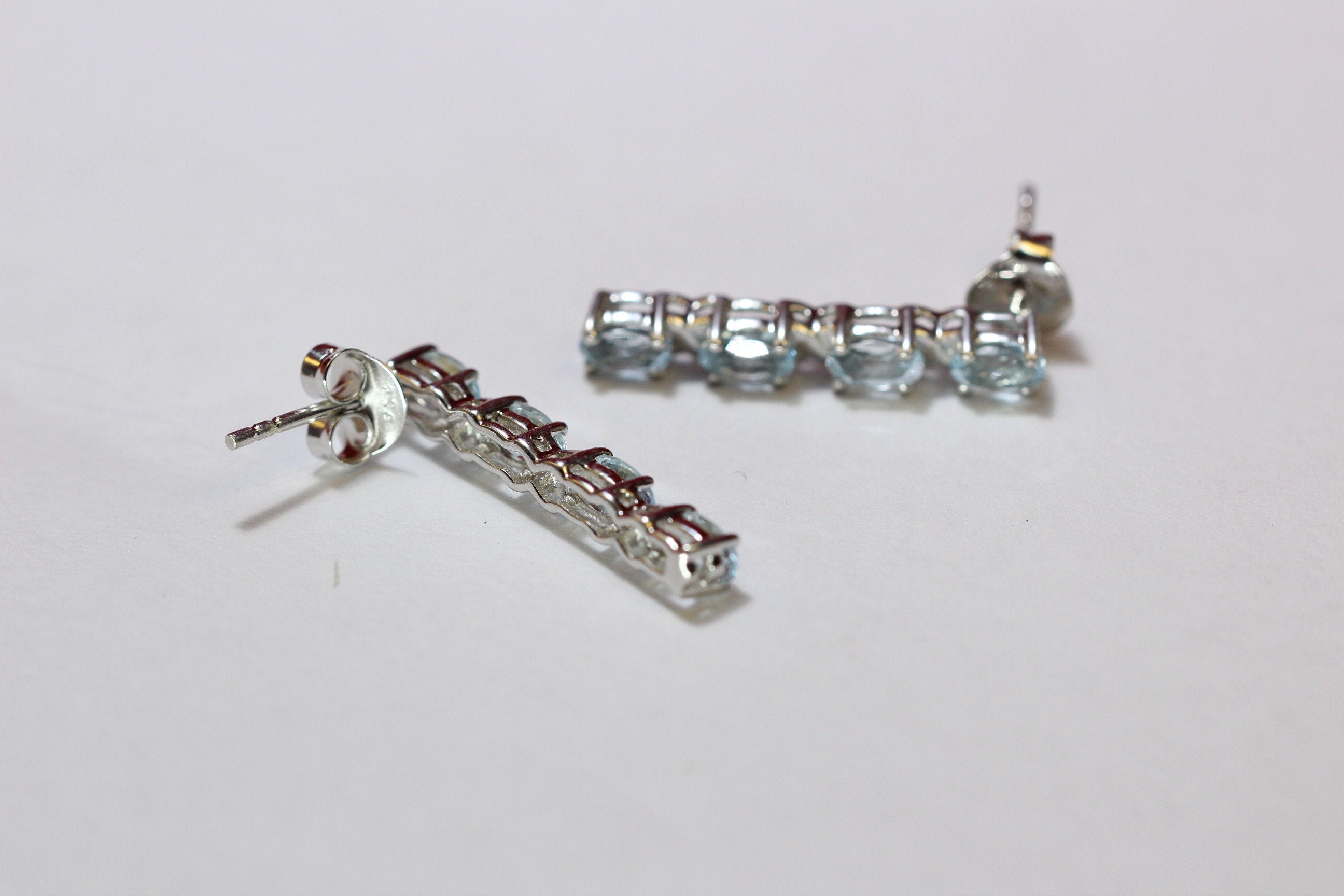 Edle 1,95 Carat Blautopas  Ohrstecker 925 Silber Ohrschmuck himmelblauer Topas