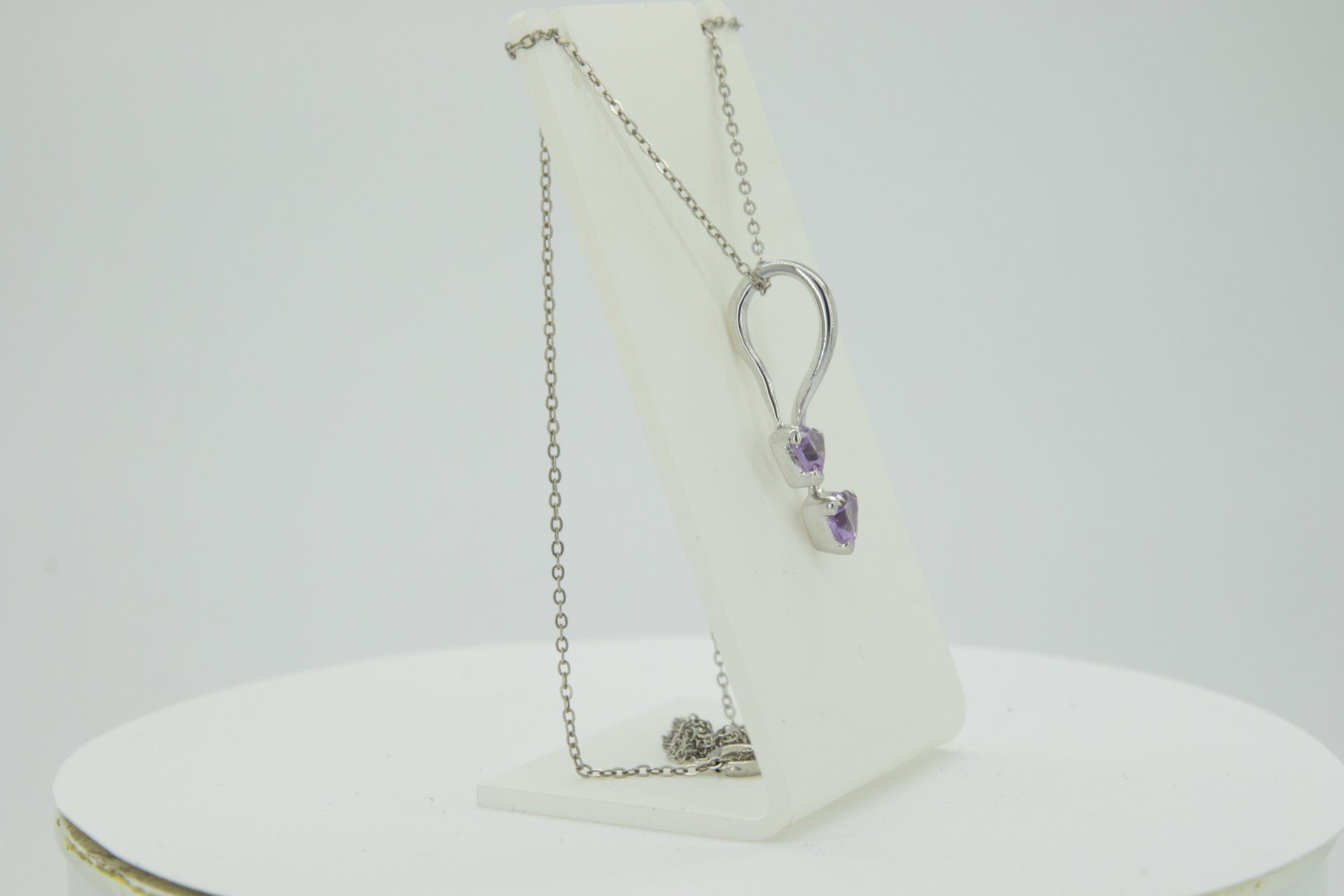 Amethyst Kette Silber 925 - Geburtsstein Februar Geschenk - Trillion Schliff Anhänger - Minimalistischer Violetter Schmuck - Edles Unikat