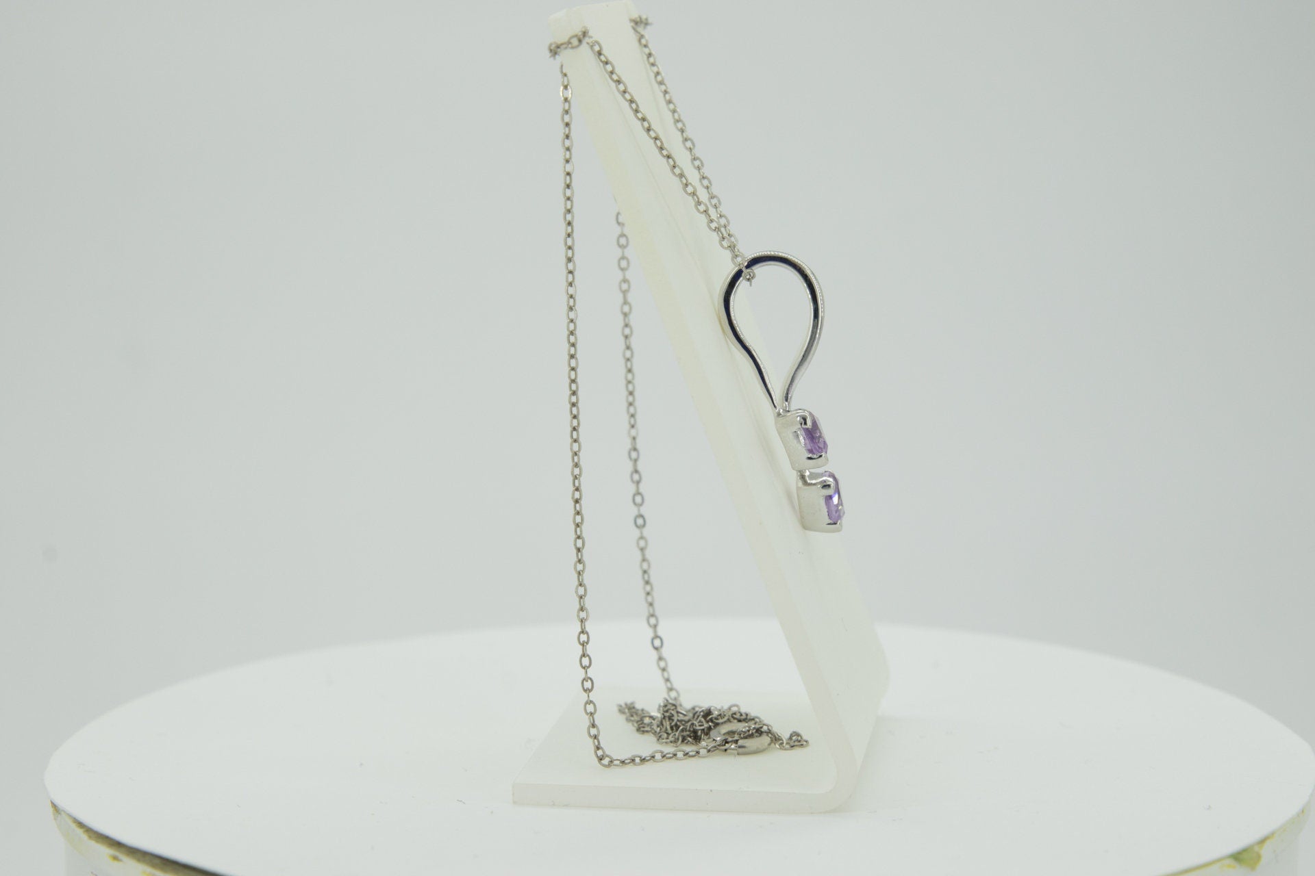 Amethyst Kette Silber 925 - Geburtsstein Februar Geschenk - Trillion Schliff Anhänger - Minimalistischer Violetter Schmuck - Edles Unikat