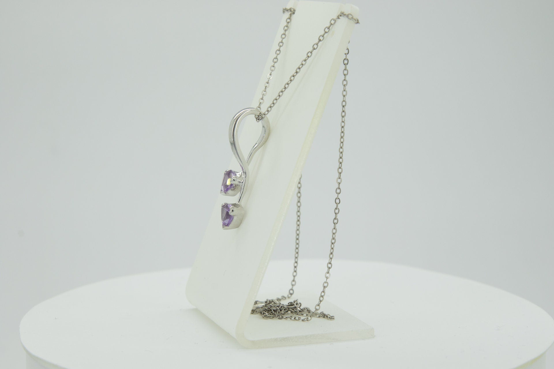 Amethyst Kette Silber 925 - Geburtsstein Februar Geschenk - Trillion Schliff Anhänger - Minimalistischer Violetter Schmuck - Edles Unikat