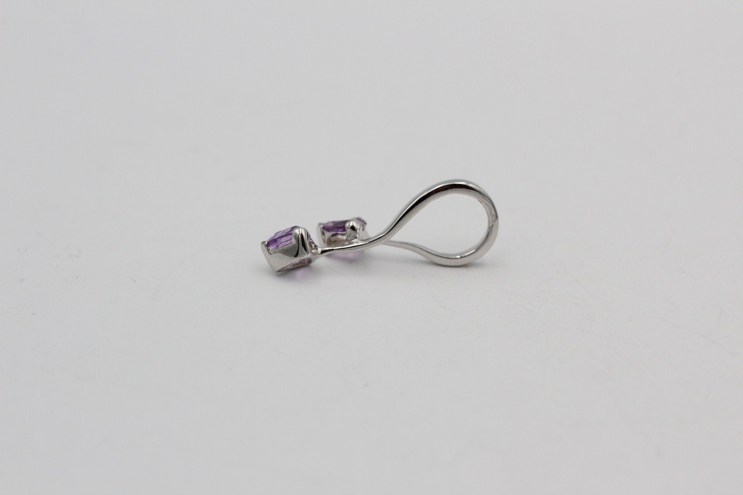 Amethyst Kette Silber 925 - Geburtsstein Februar Geschenk - Trillion Schliff Anhänger - Minimalistischer Violetter Schmuck - Edles Unikat