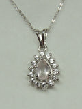 Edler 1,3 Carat Rosenquarz weisstopas Anhanger 925 Silber  Top Edel