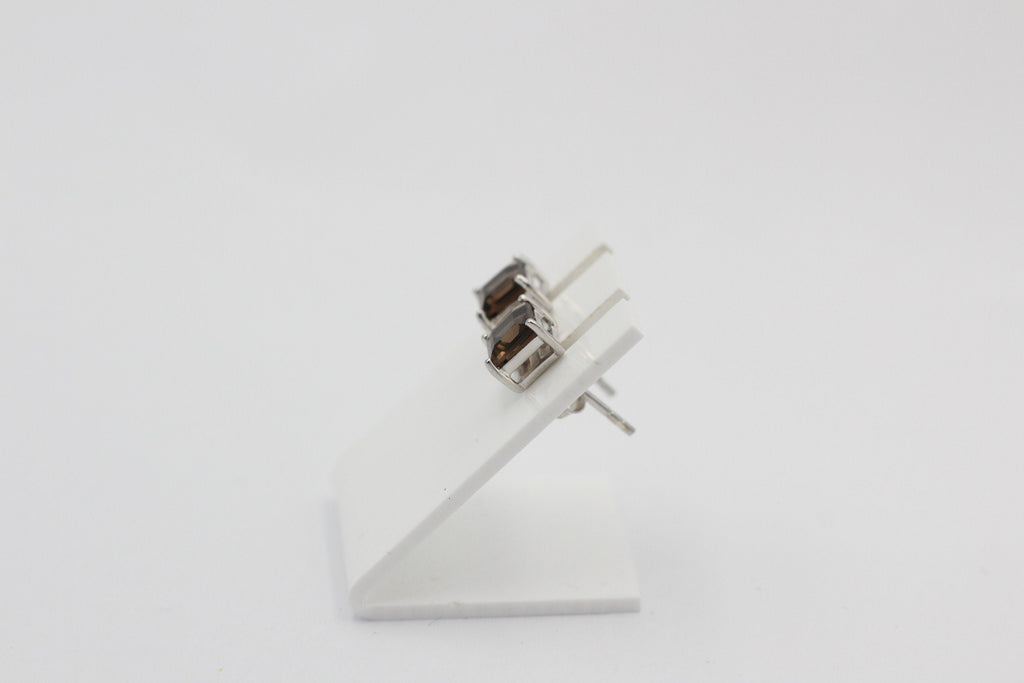 2,0 Carat Rauchquarz Ohrstecker 925 Silber Rauchtopas Edelsteinschmuck Top