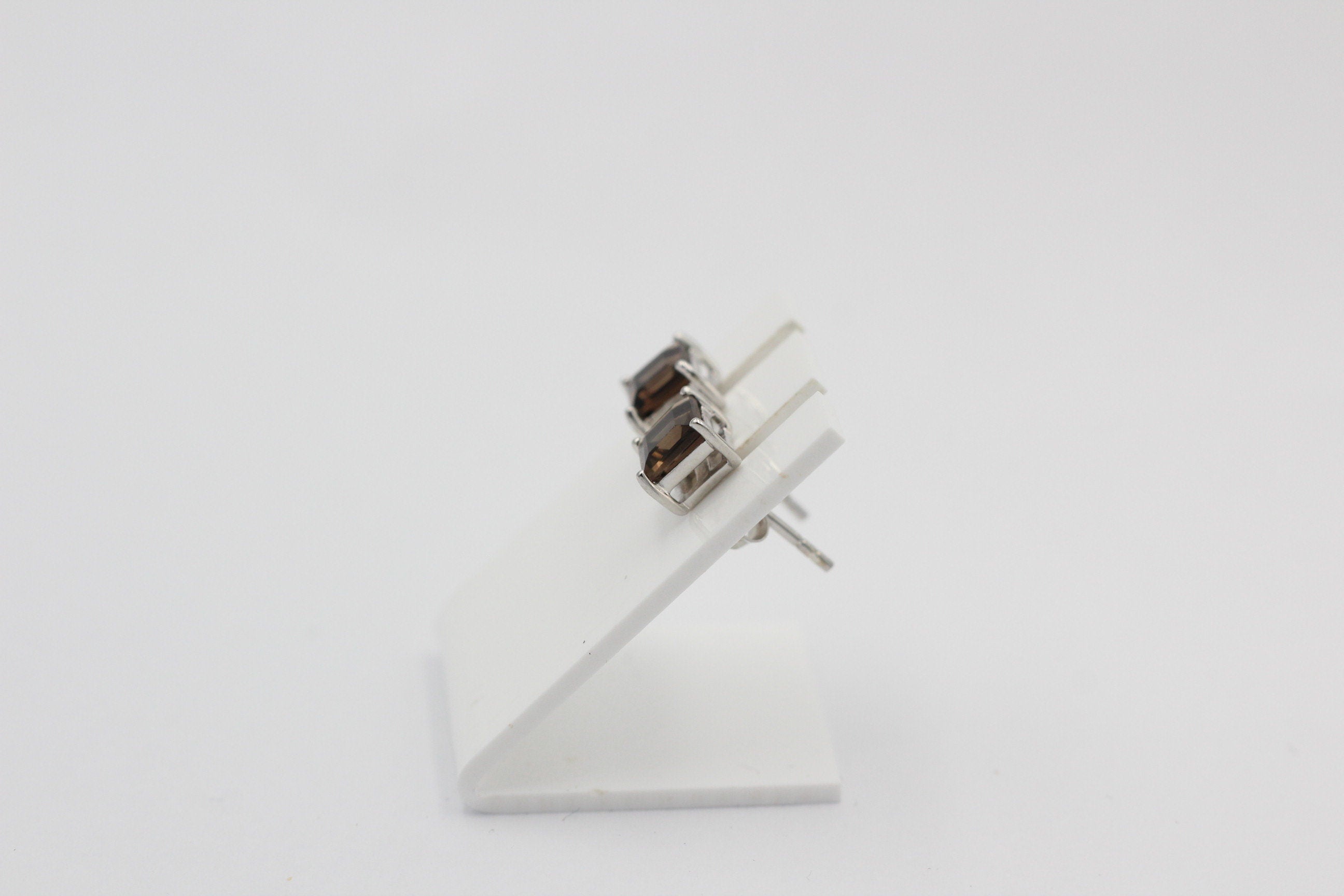 2,0 Carat Rauchquarz Ohrstecker 925 Silber Rauchtopas Edelsteinschmuck Top