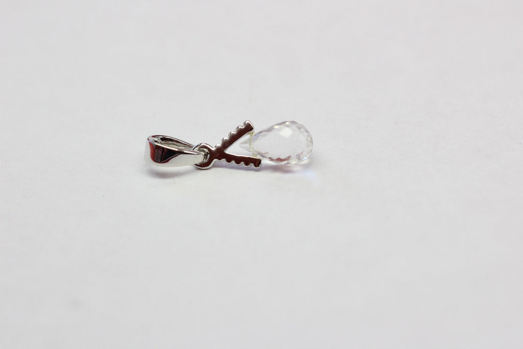 Edler 2,25  Carat weisstopas Anhanger 925 Silber Collier Kette Top weisser topas