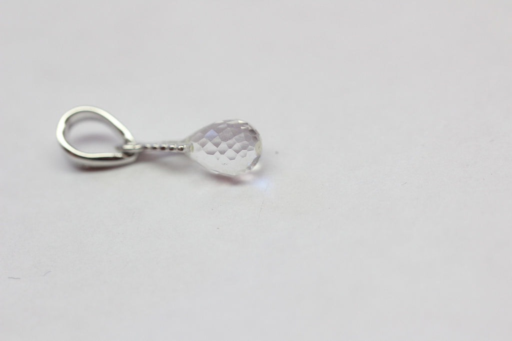 Edler 2,25  Carat weisstopas Anhanger 925 Silber Collier Kette Top weisser topas