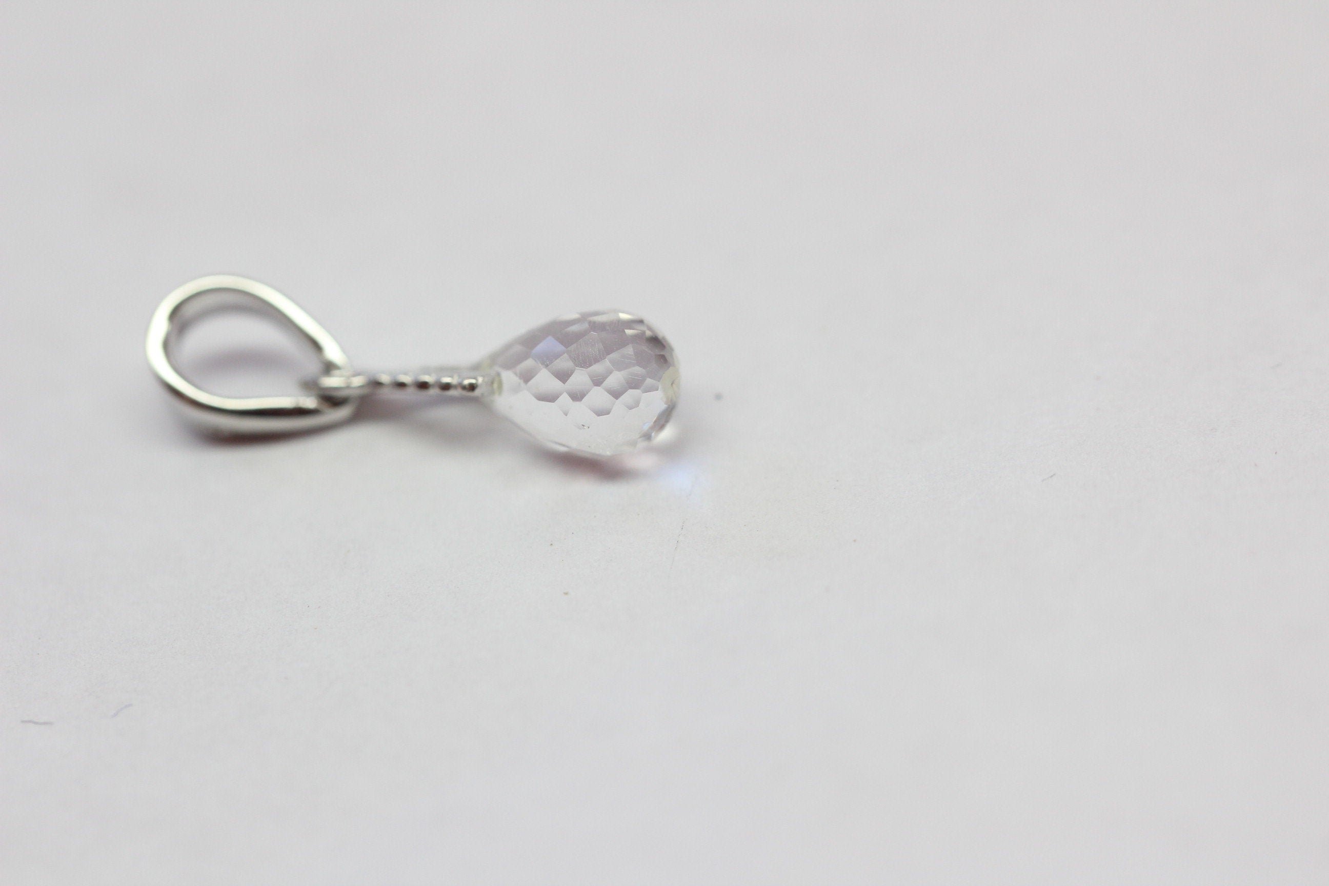Edler 2,25  Carat weisstopas Anhanger 925 Silber Collier Kette Top weisser topas