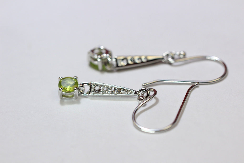 Edle 0,95 Carat Peridot weisstopas Ohrhanger 925 Silber  weisser Topas Olivin