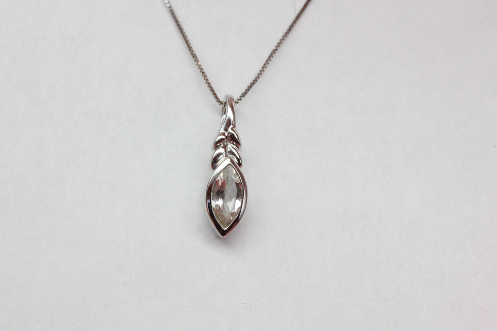 Edler 1,10 Carat weisstopas Anhanger 925 Silber  weisser Topas