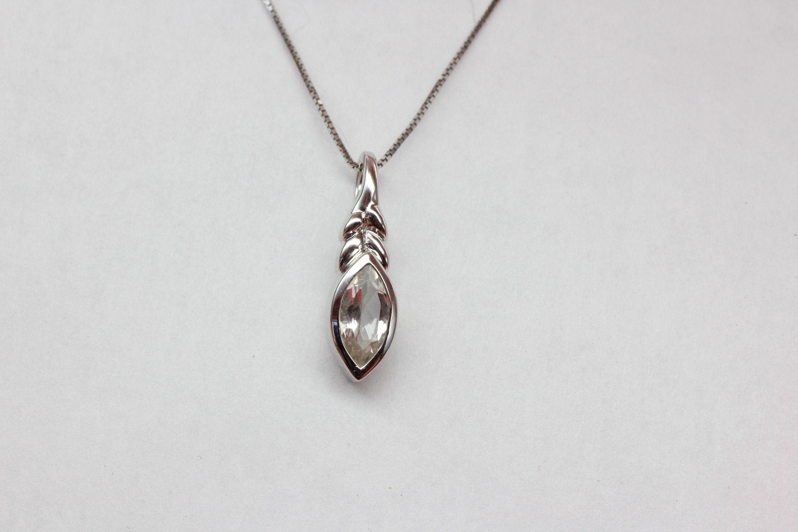 Edler 1,10 Carat weisstopas Anhanger 925 Silber  weisser Topas