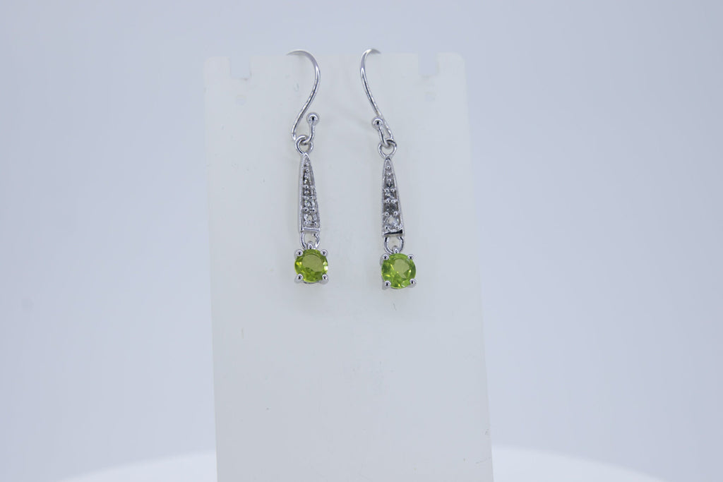Edle 0,95 Carat Peridot weisstopas Ohrhanger 925 Silber  weisser Topas Olivin