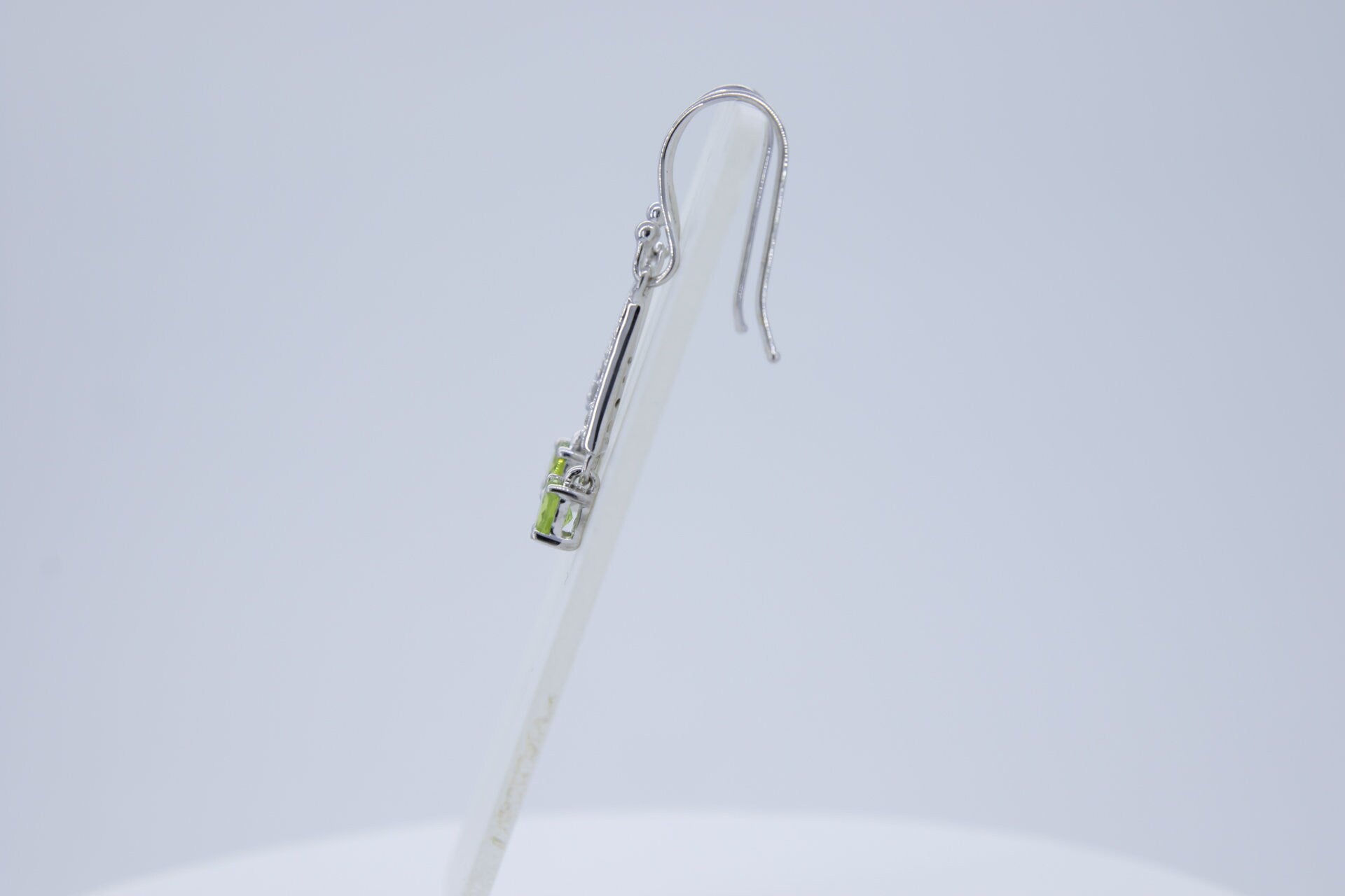 Edle 0,95 Carat Peridot weisstopas Ohrhanger 925 Silber  weisser Topas Olivin