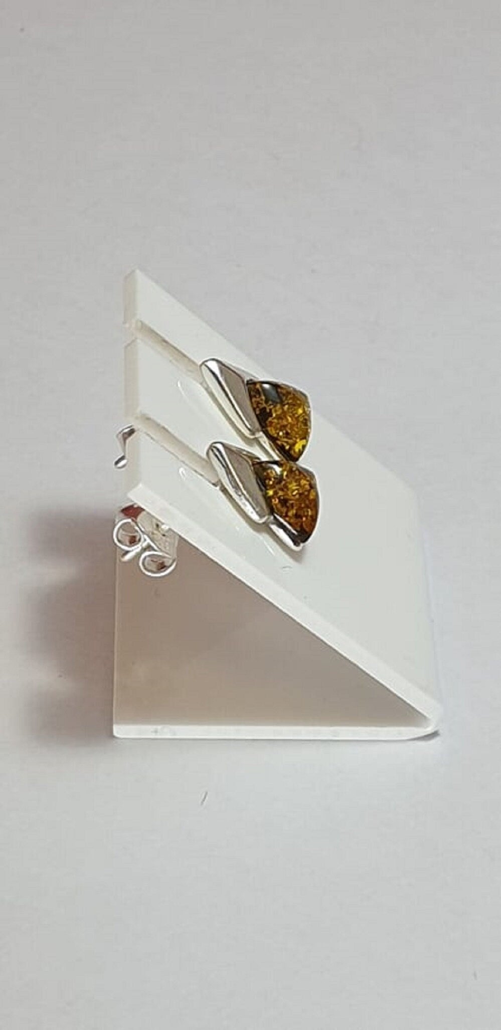 Edler Bernstein Ohrstecker Unisex 925 Silber Ohrschmuck Bernsten aus Litauen