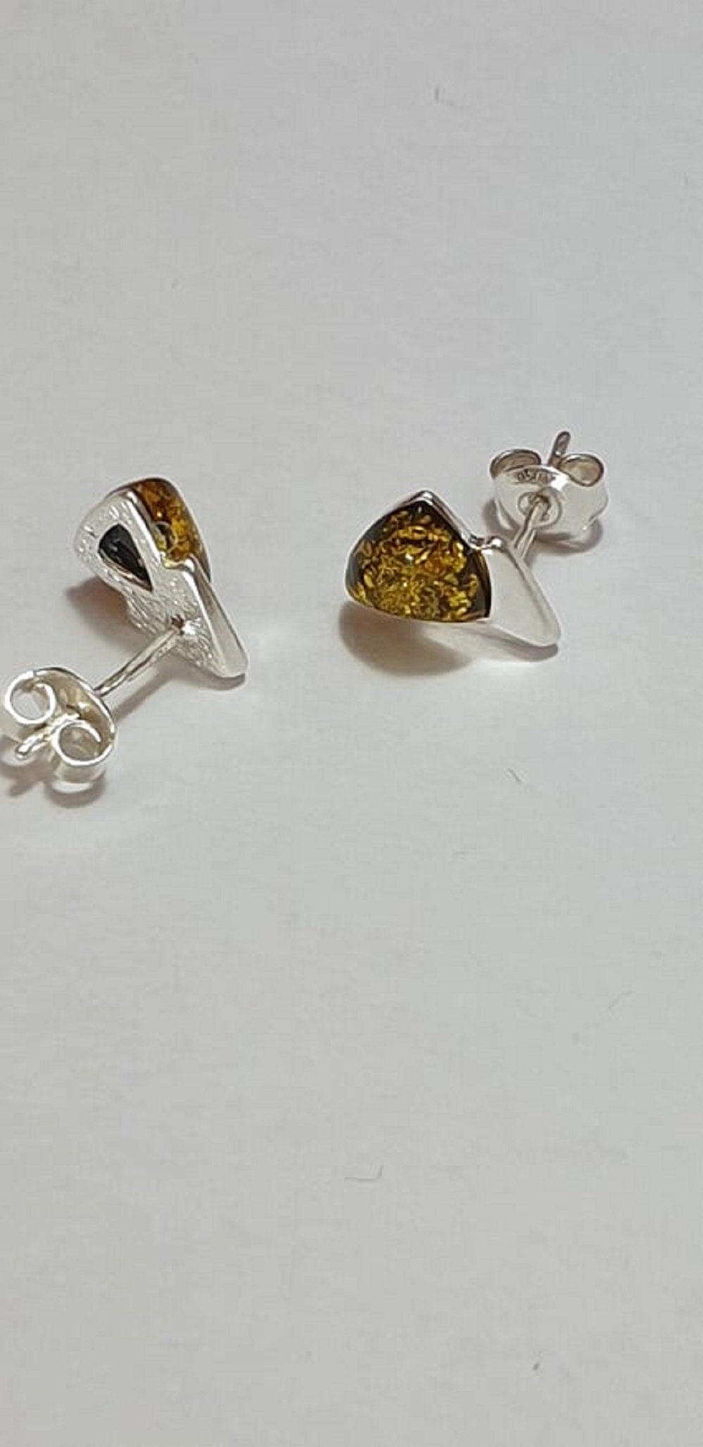 Edler Bernstein Ohrstecker Unisex 925 Silber Ohrschmuck Bernsten aus Litauen