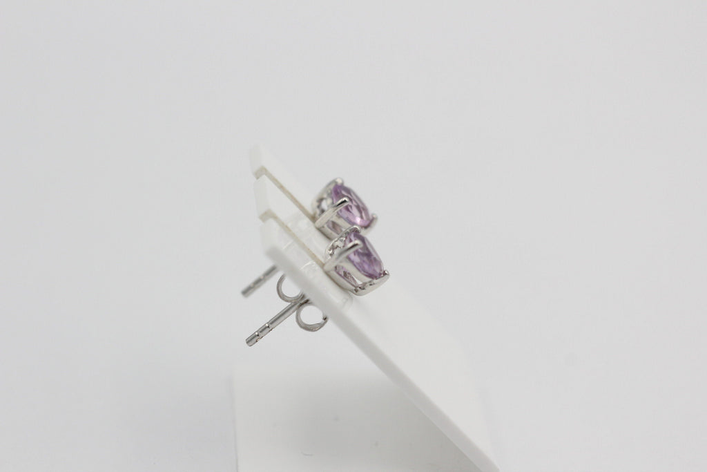 0,9 Carat Amethyst Herz Ohrstecker 925 Silber Herzohrstecker violetter Edelstein