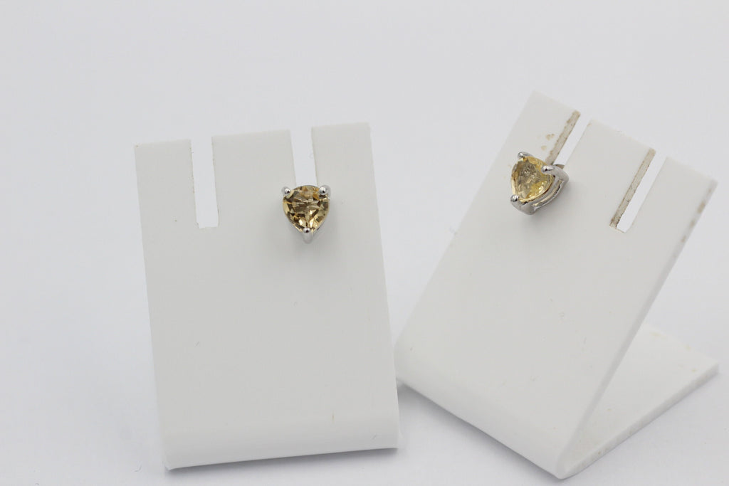 0,9 Carat Citrin Herz Ohrstecker 925 Silber Herzohrstecker gelber Edelstein