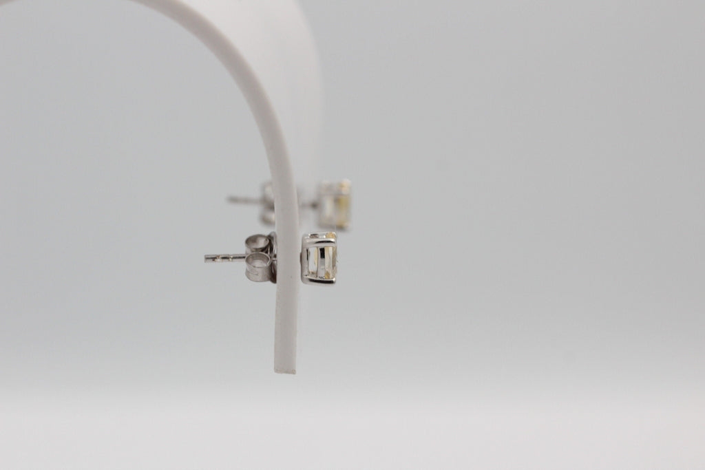 Edle 1,0 Cara Citrin Ohrstecker 925 Silber Ohrring Ohrschmuck gelber Edelstein