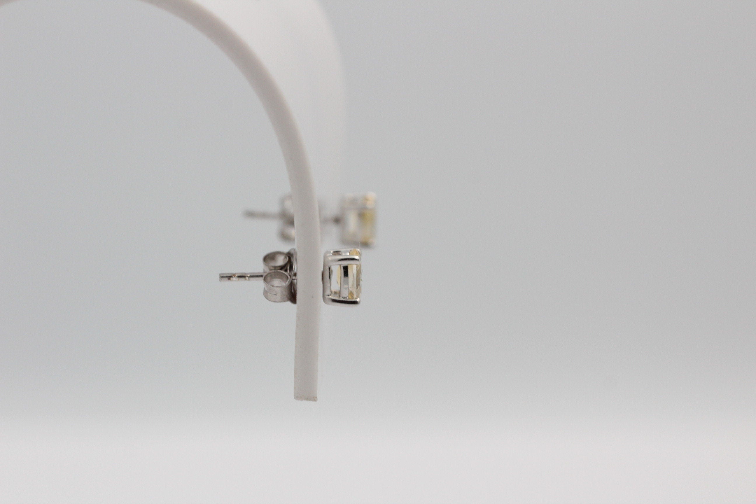 Edle 1,0 Cara Citrin Ohrstecker 925 Silber Ohrring Ohrschmuck gelber Edelstein