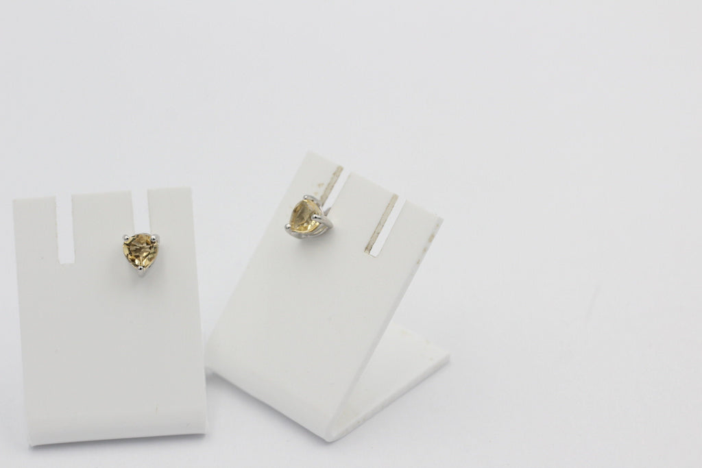 0,9 Carat Citrin Herz Ohrstecker 925 Silber Herzohrstecker gelber Edelstein