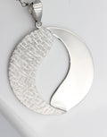 Anhänger rund 925 Sterling Silber rhodiniert mattiert Collier Kette Top Edel