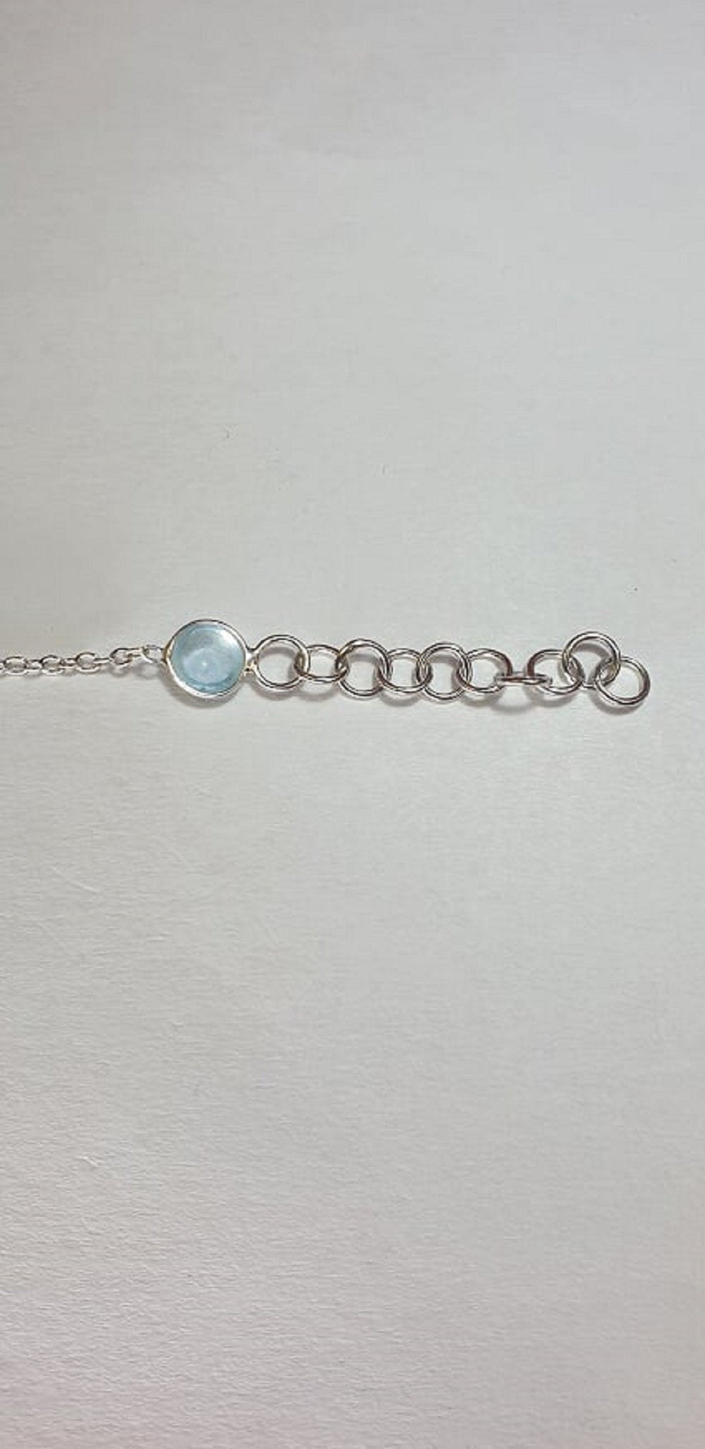 6,8 Carat Blautopas Cabochon Armband 925 Silber himmelblauesTopas Armband