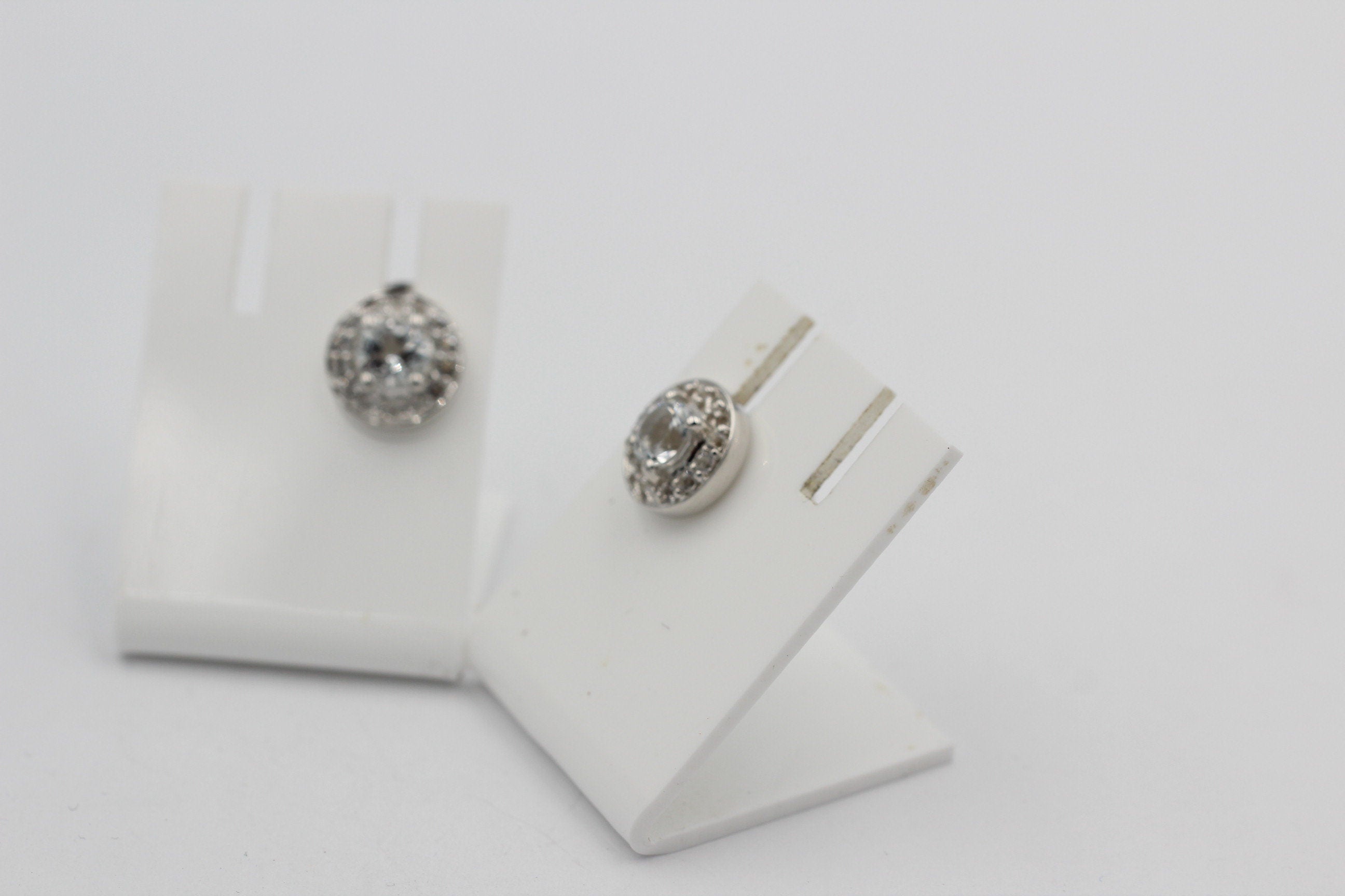 Edler 1,35  Carat Weißtopas OHrstecker 925 Silber Ohrschmuck Edelstein Schmuck