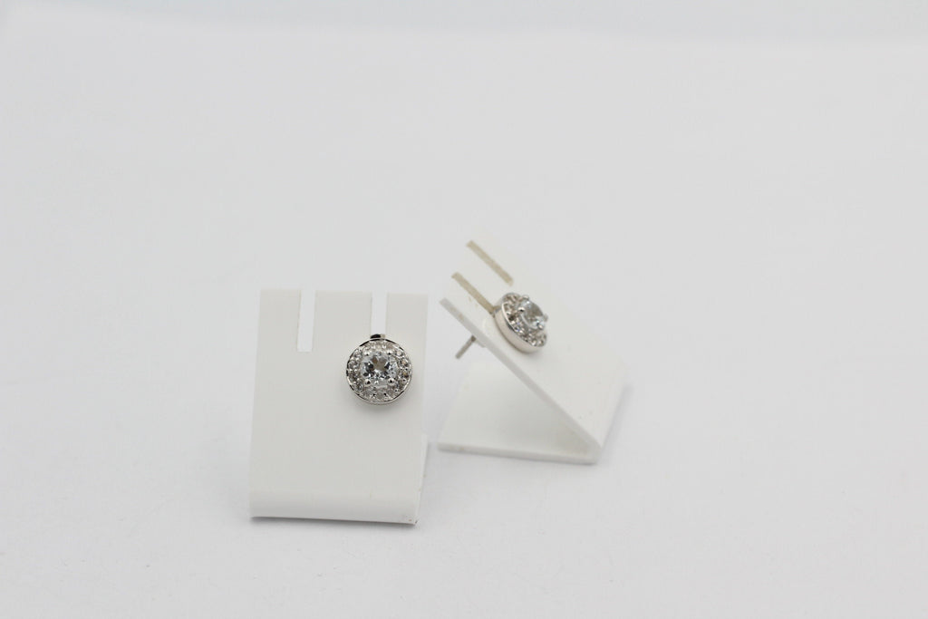 Edler 1,35  Carat Weißtopas OHrstecker 925 Silber Ohrschmuck Edelstein Schmuck