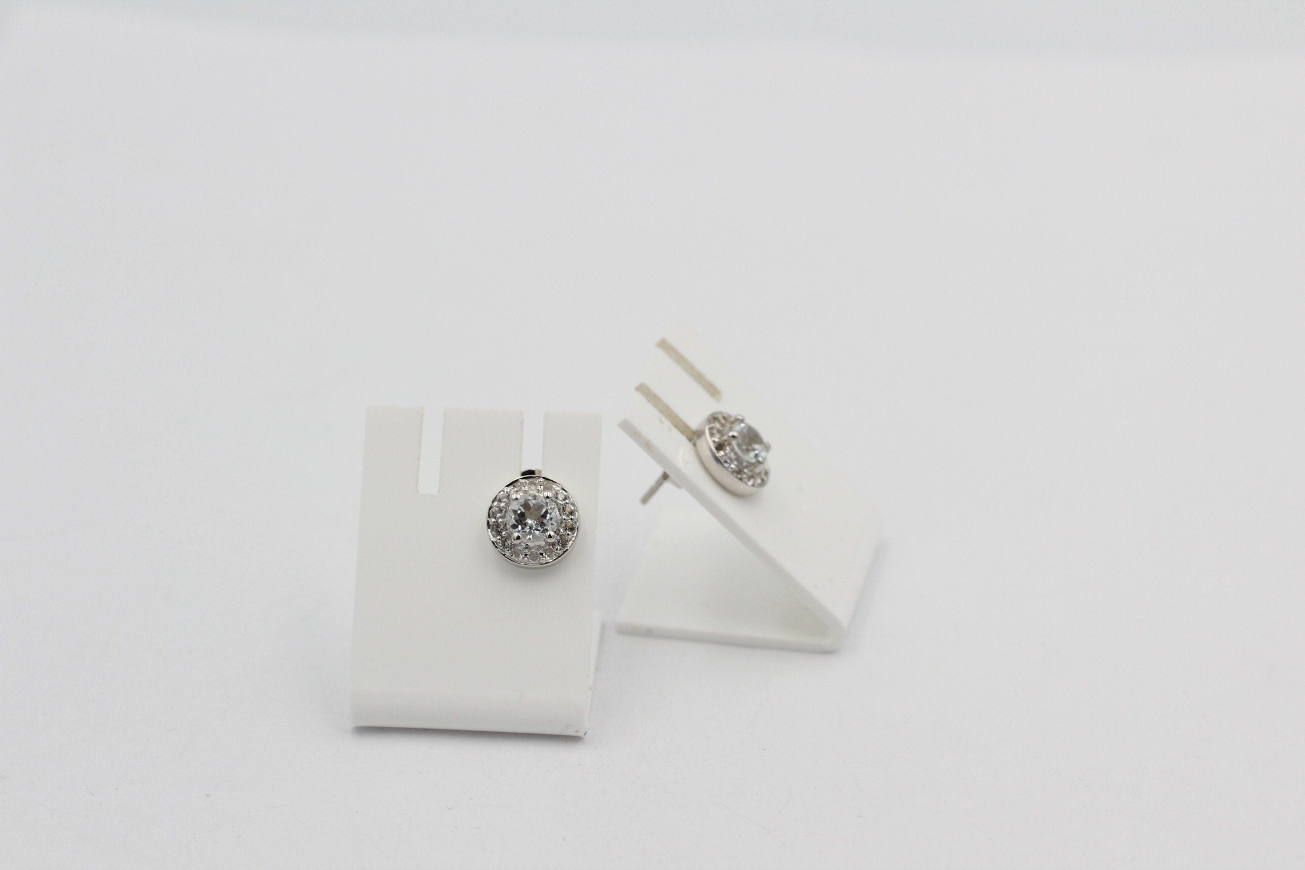 Edler 1,35  Carat Weißtopas OHrstecker 925 Silber Ohrschmuck Edelstein Schmuck