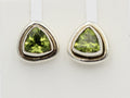 Edler 0,85 Carat Peridot Ohrstecker 925 Silber Olivin Ohrschmuck Edelstein