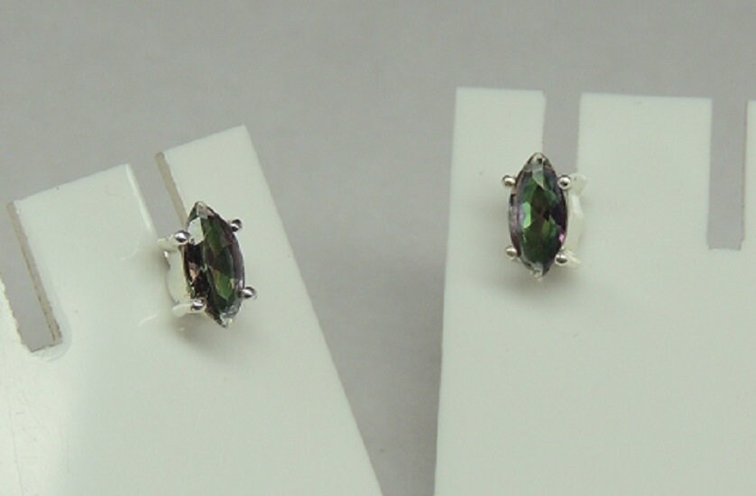 Edle 1,15 Carat Mystik Topas Ohrstecker 925 Silber Mystic Topas Ohrschmuck Ohrring