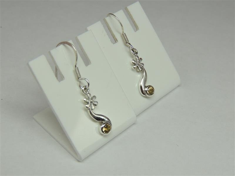Edle 0,18 Carat gelbe Citrin Ohrhaken 925 Silber Ohrschmuck Ohrring gelber Edelstein