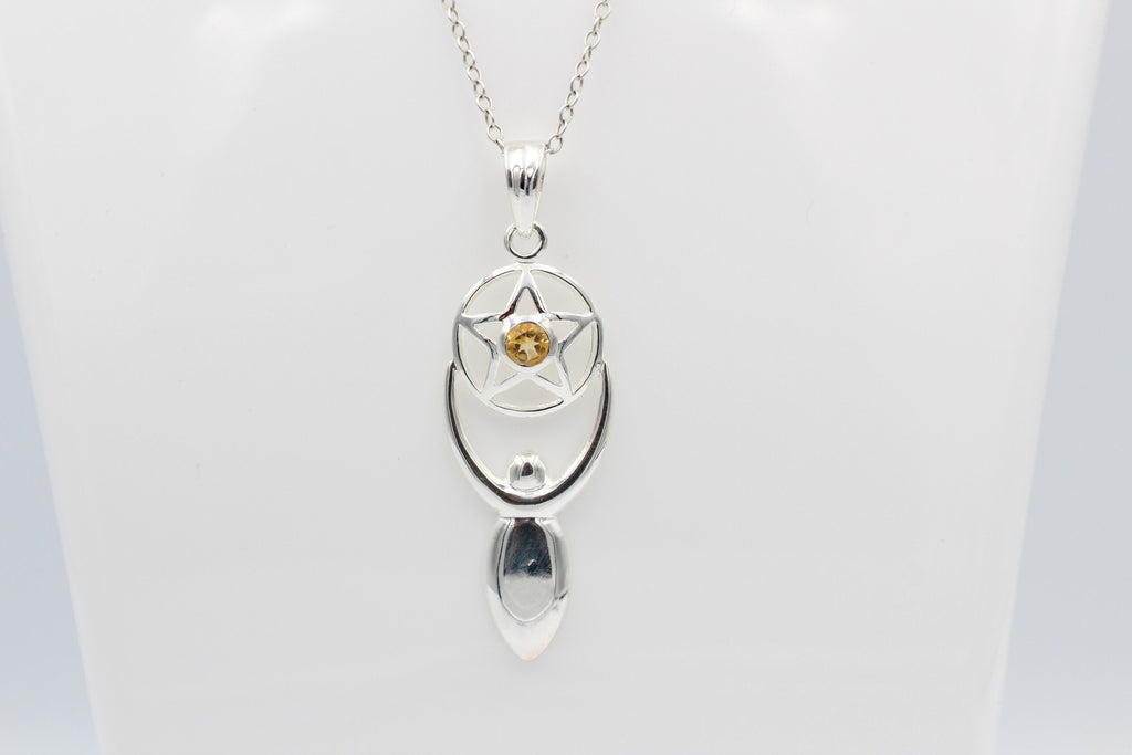 Edler 0,24 Carat Citrin Design Anhänger 925 Silber  gelber Citrin Edelstein